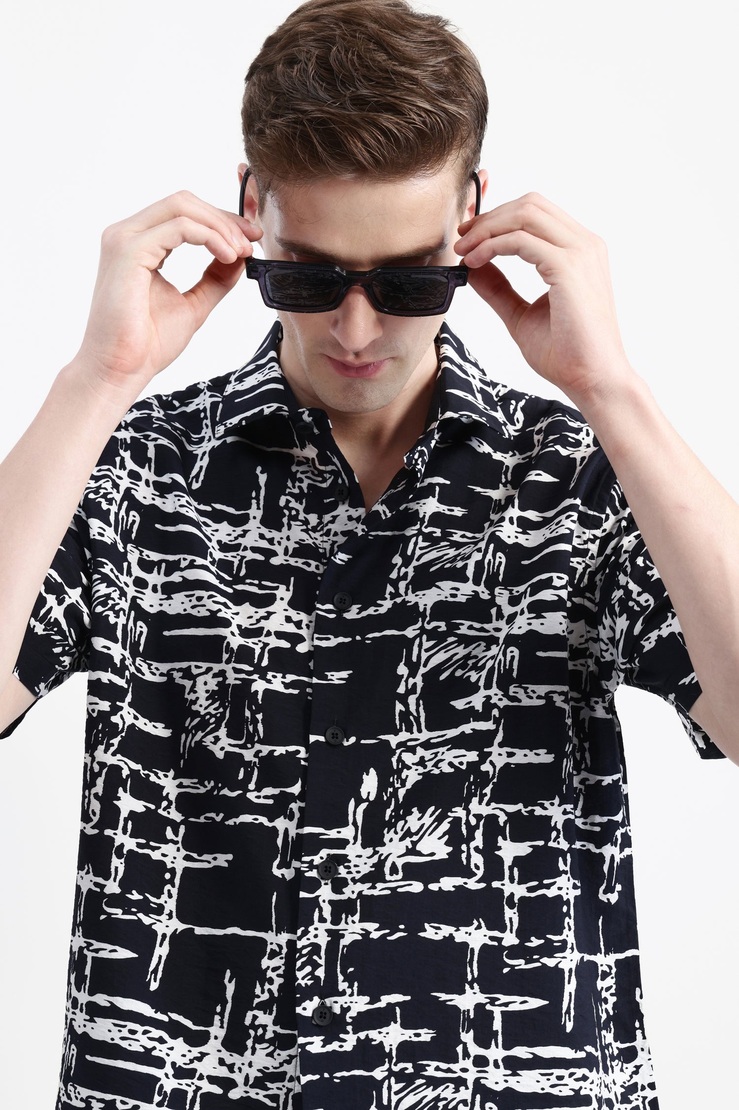 ABSTRACT PRINT HALF SLEEVE SHIRT