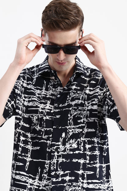 ABSTRACT PRINT HALF SLEEVE SHIRT