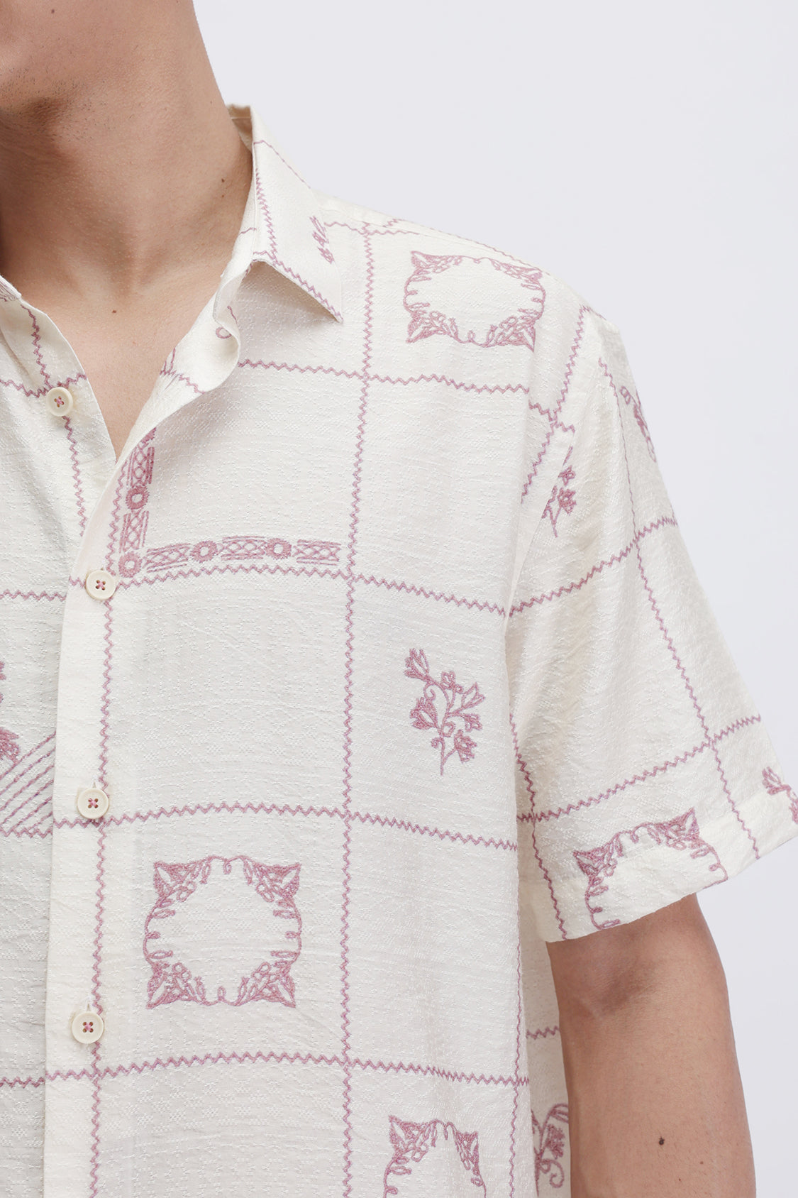ABSTRACT CHECKED SLIM FIT SHIRT
