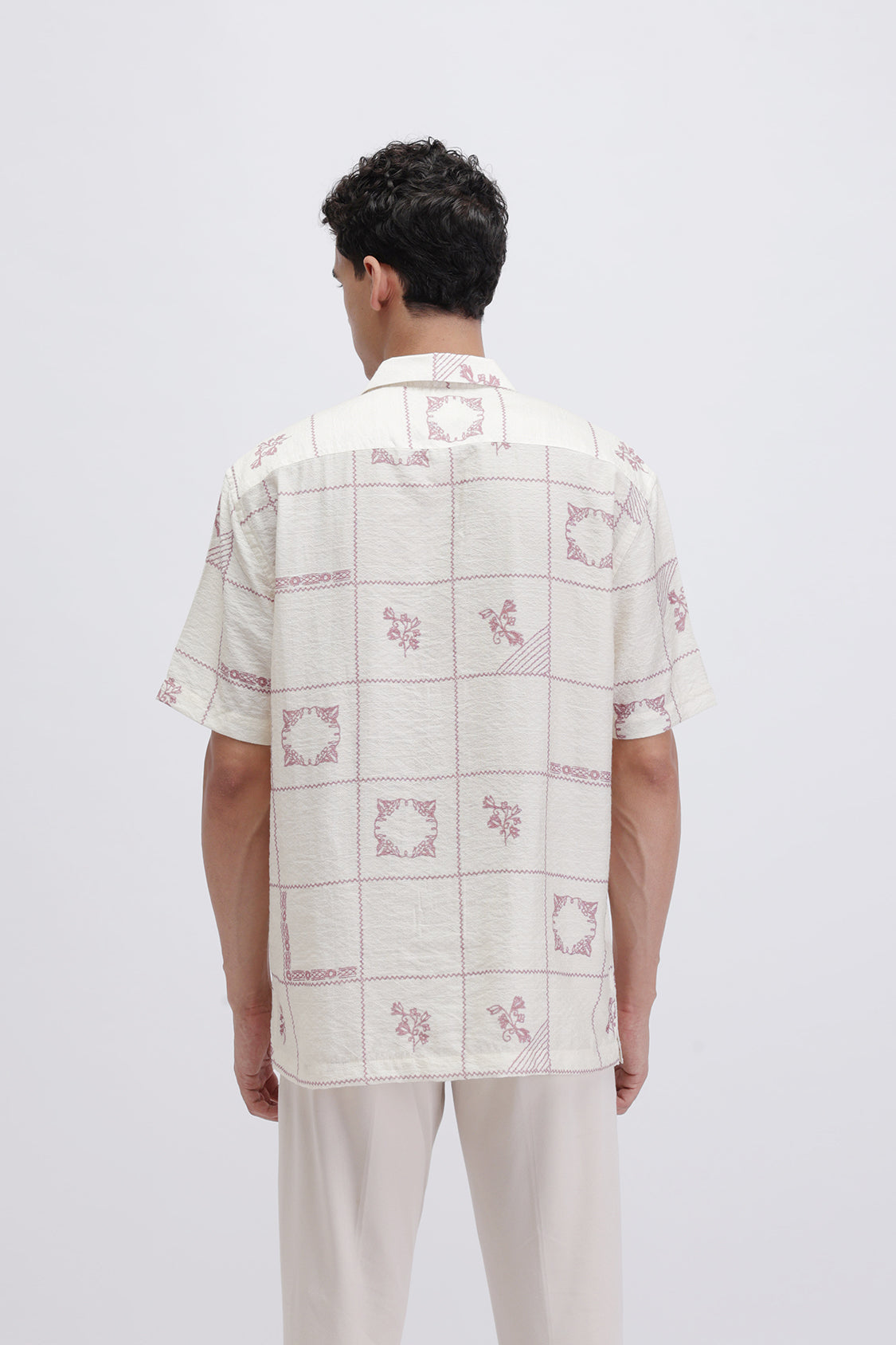 ABSTRACT CHECKED SLIM FIT SHIRT