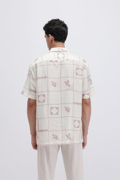ABSTRACT CHECKED SLIM FIT SHIRT