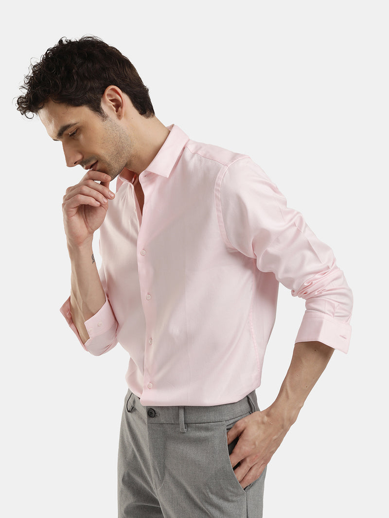 PLAIN DOBBY MAESTRO PALE PINK SHIRT