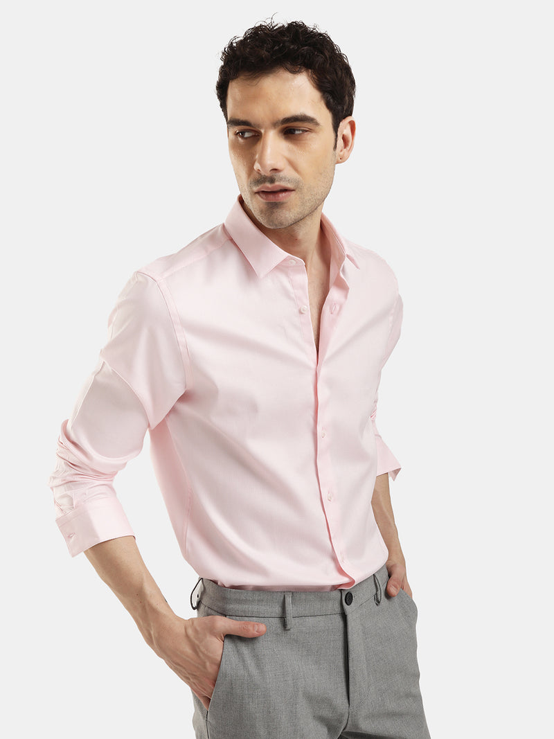 PLAIN DOBBY MAESTRO PALE PINK SHIRT