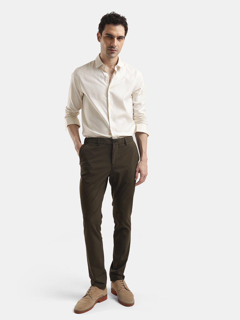 PLAIN DOBBY MAESTRO PALE YELLOW SHIRT