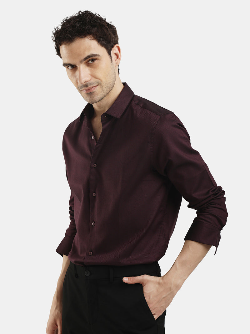PLAIN DOBBY MAESTRO WINE SHIRT