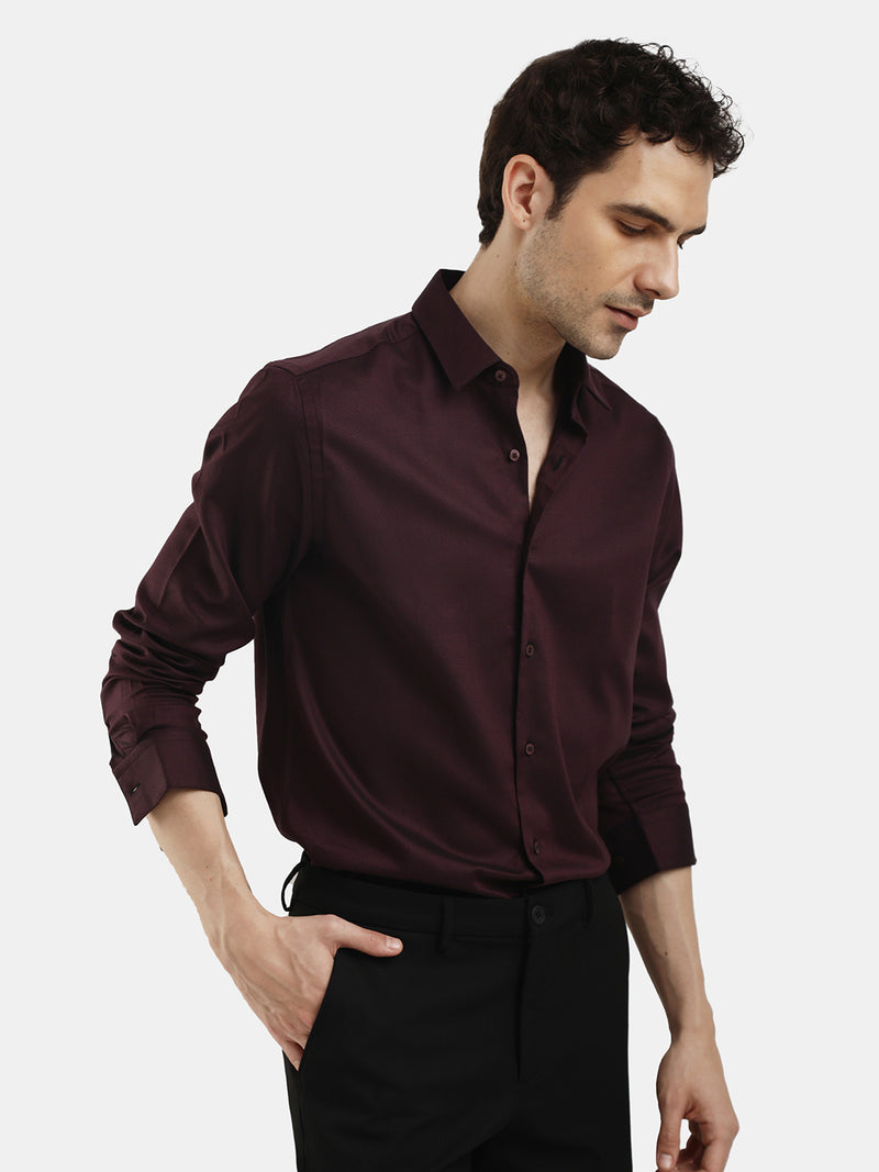 PLAIN DOBBY MAESTRO WINE SHIRT
