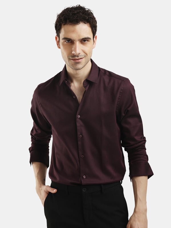 PLAIN DOBBY MAESTRO WINE SHIRT