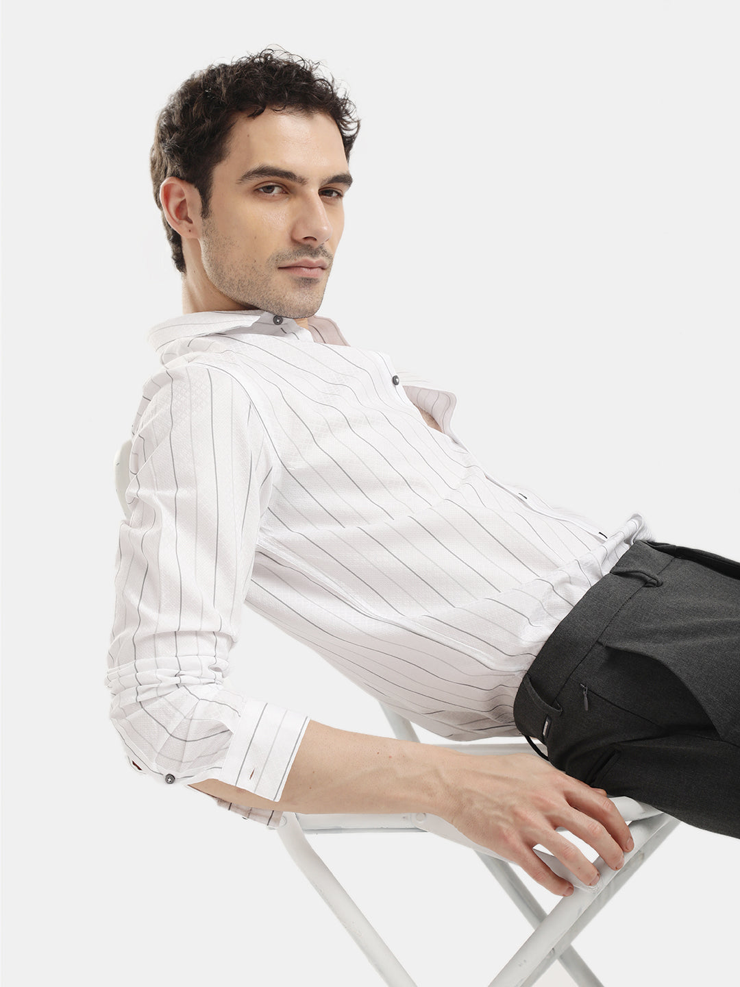 LIGHT OLIVE STRIPED SHIRT