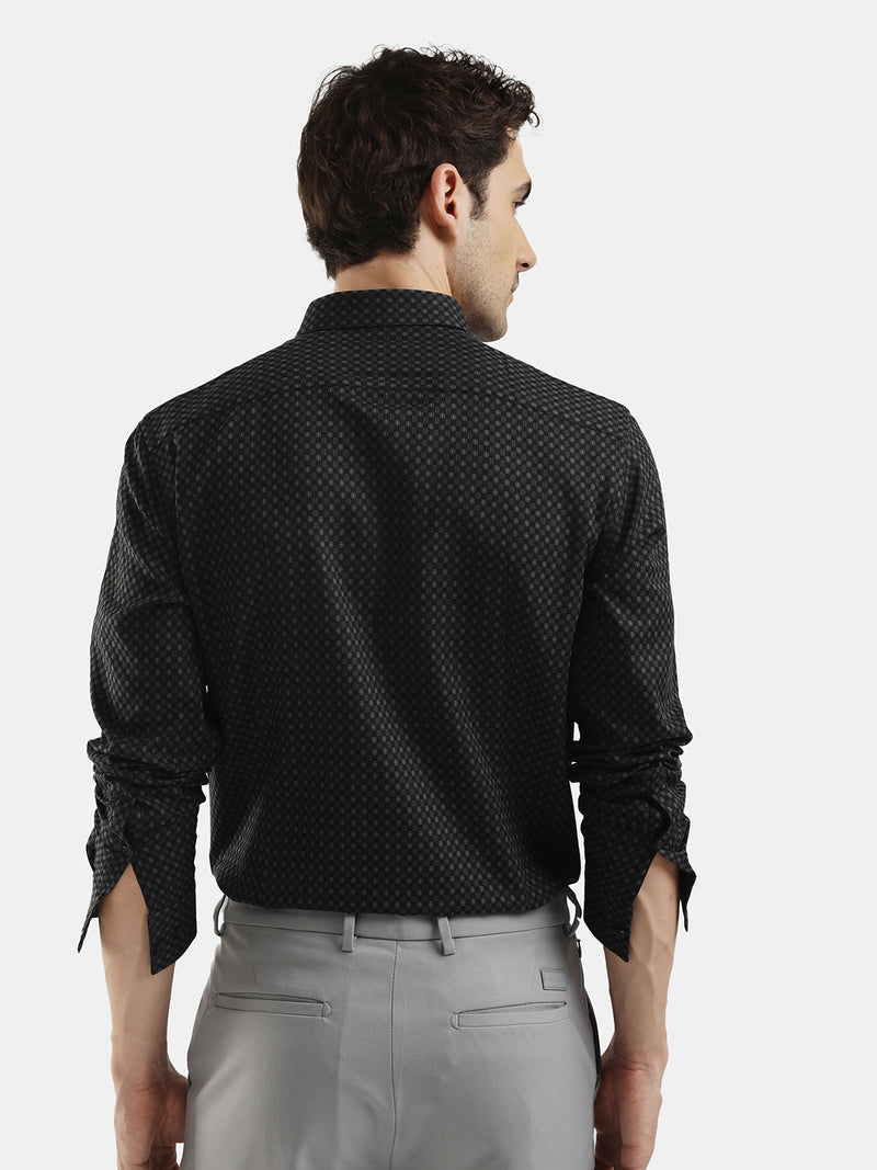 DARK GREEN DOBBY JACQUARD SHIRT