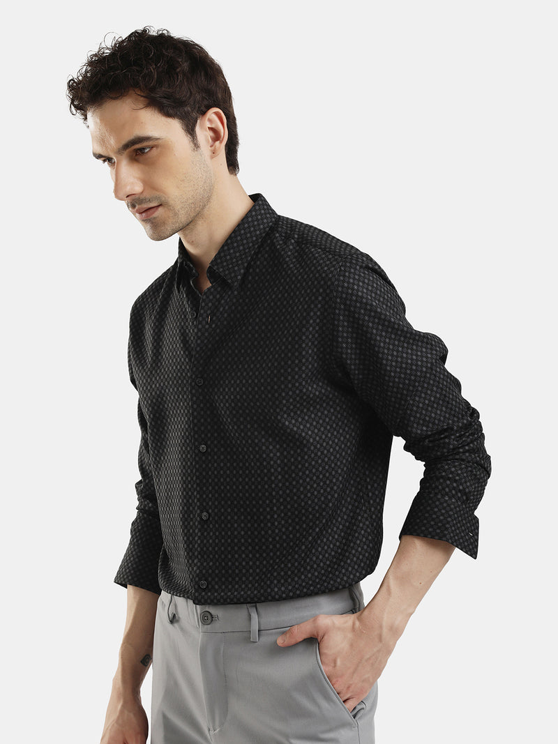 DARK GREEN DOBBY JACQUARD SHIRT