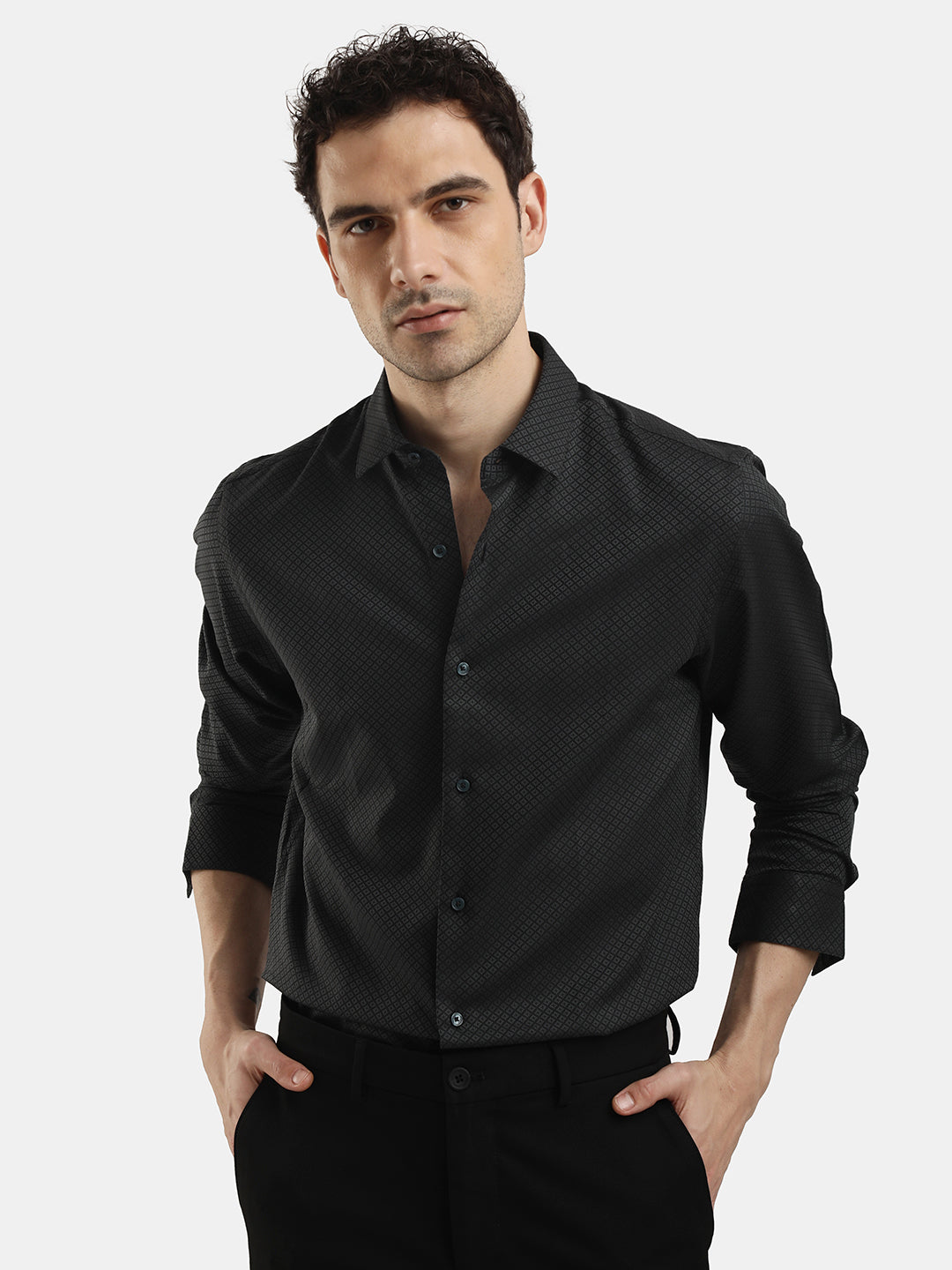 DOBBY JACQUARD CASUAL SHIRT