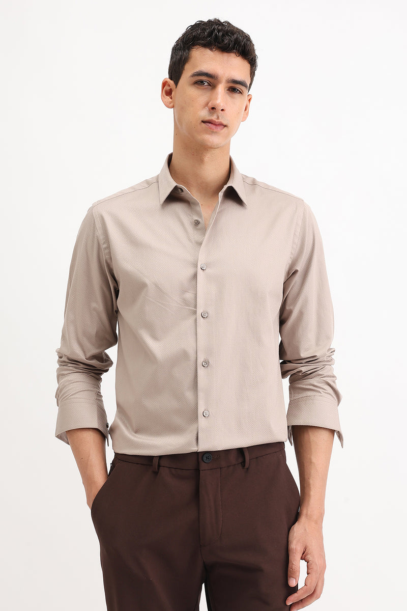 FULL SLEEVES DOBBY TEXTURED SHIRT