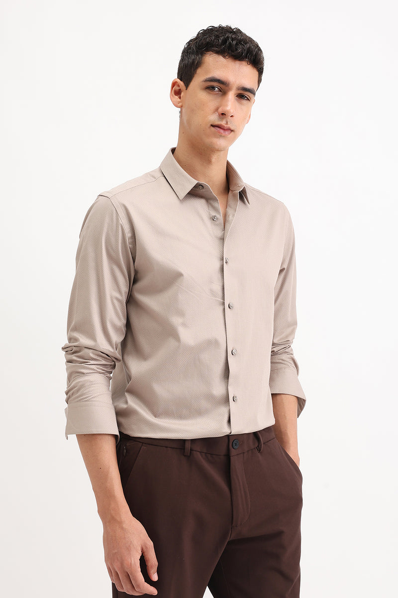 FULL SLEEVES DOBBY TEXTURED SHIRT