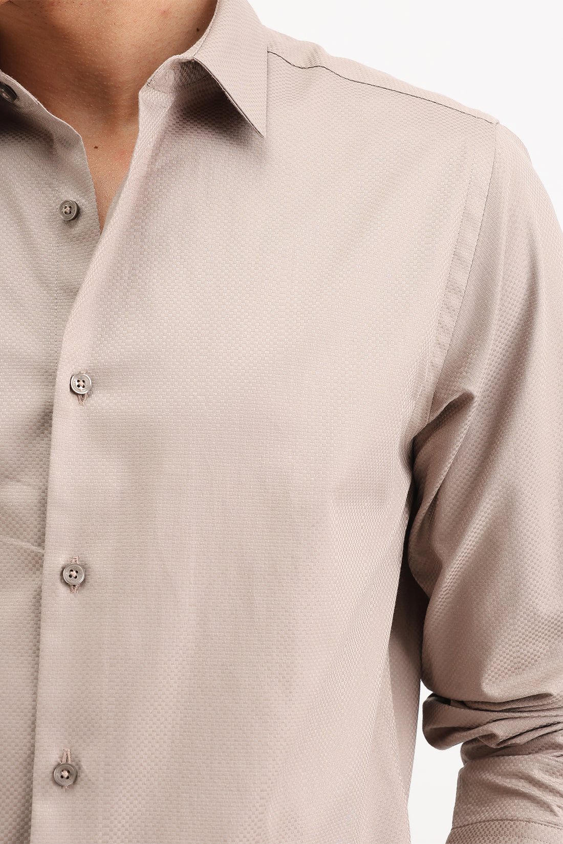 FULL SLEEVES DOBBY TEXTURED SHIRT