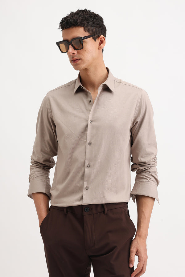 FULL SLEEVES DOBBY TEXTURED SHIRT