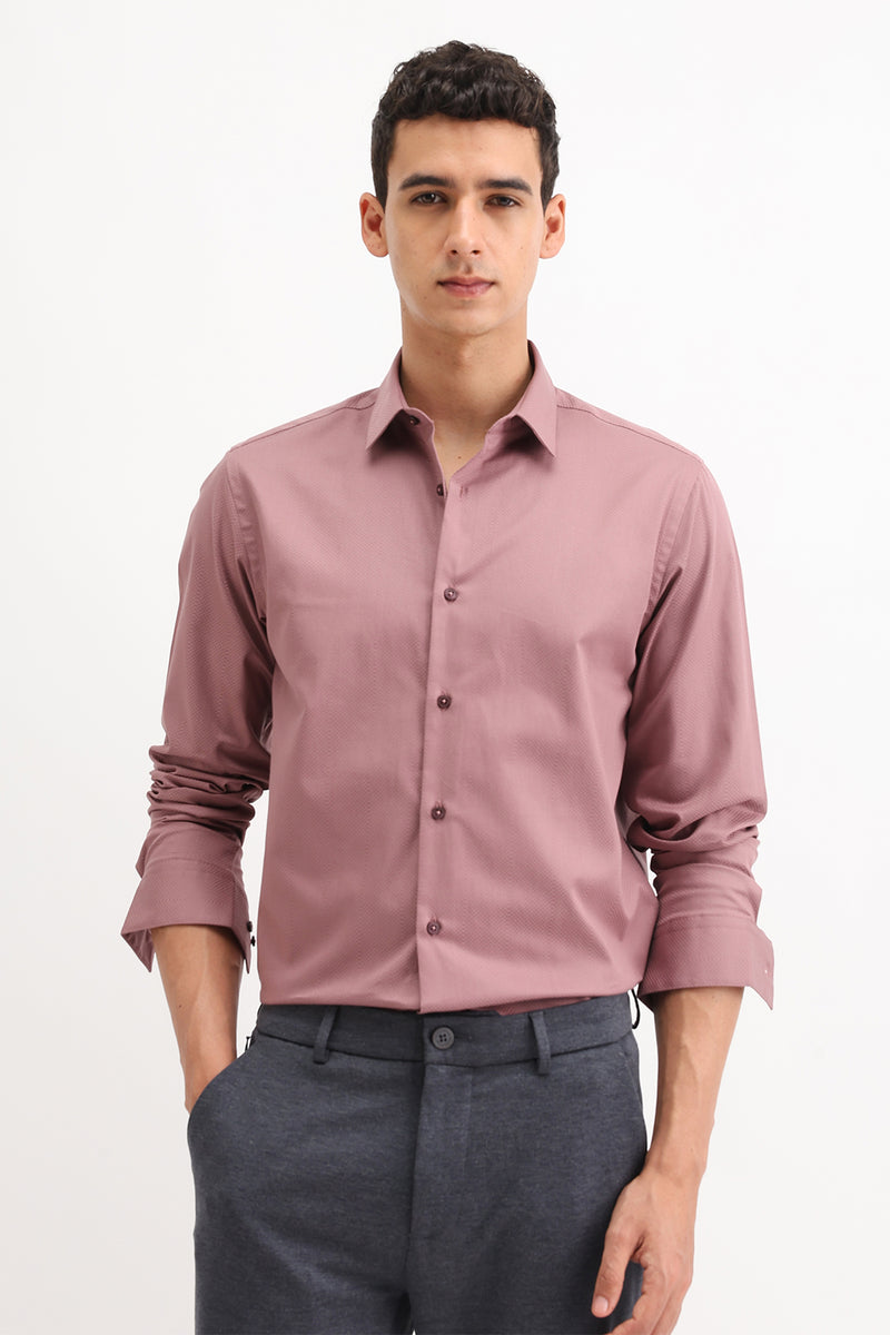 FULL SLEEVES DOBBY TEXTURED SHIRT
