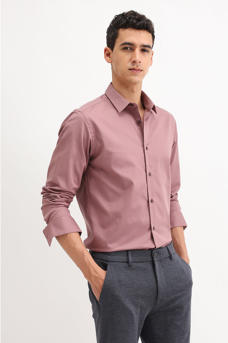 FULL SLEEVES DOBBY TEXTURED SHIRT