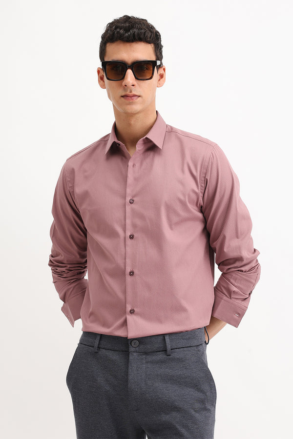 FULL SLEEVES DOBBY TEXTURED SHIRT