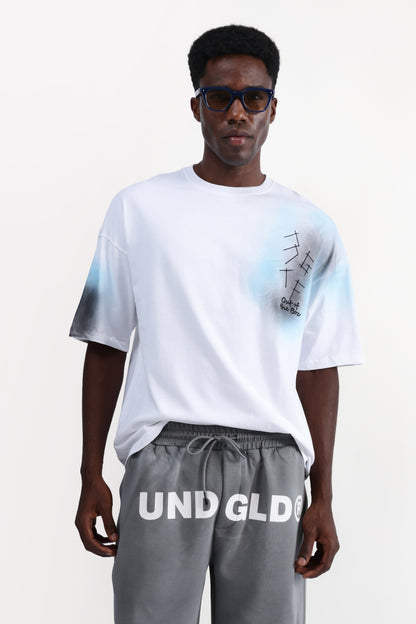 ABSTRACT PRINT OVERSIZED T-SHIRT