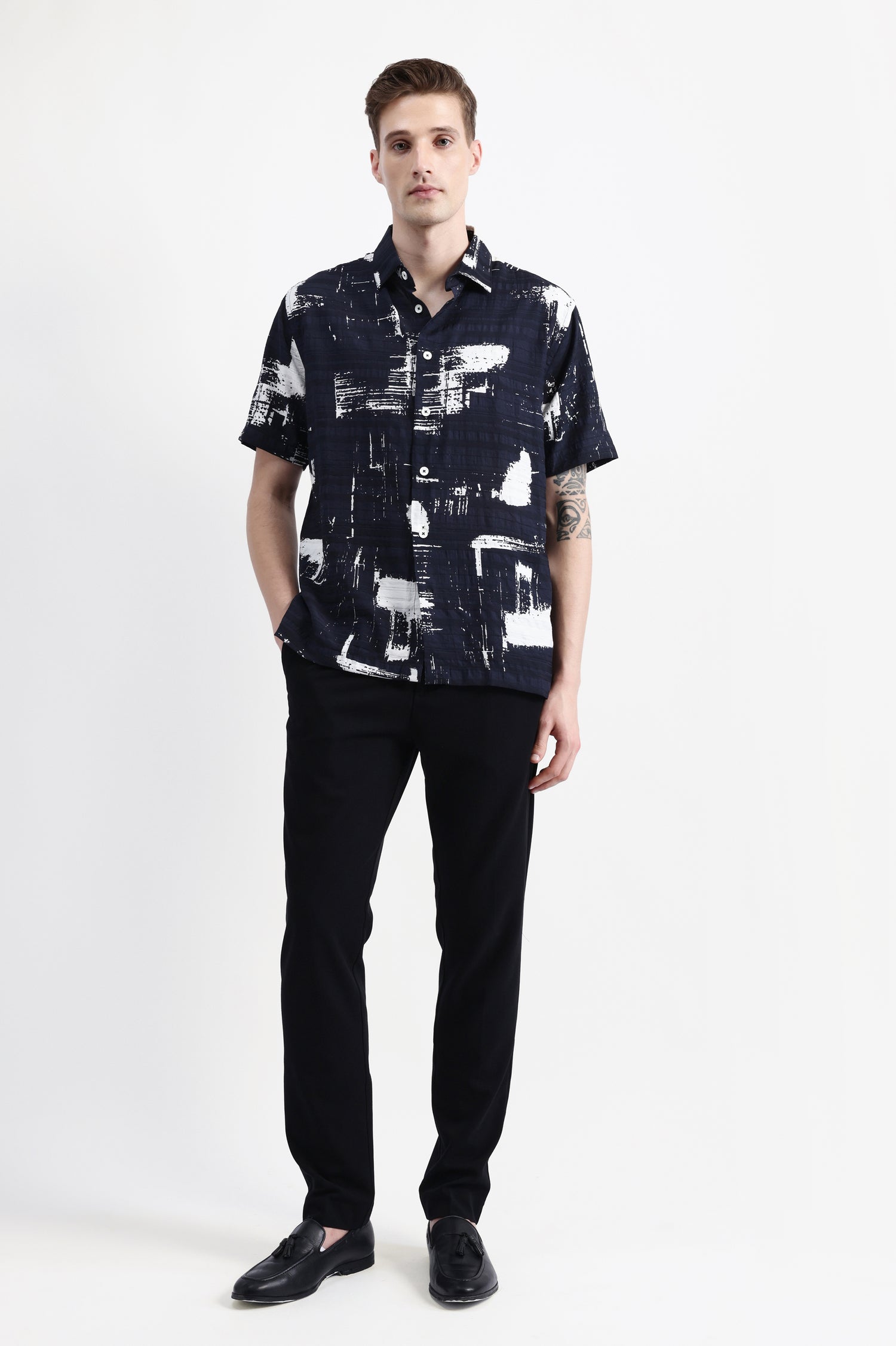 ABSTRACT PRINT HALF SLEEVES SHIRT