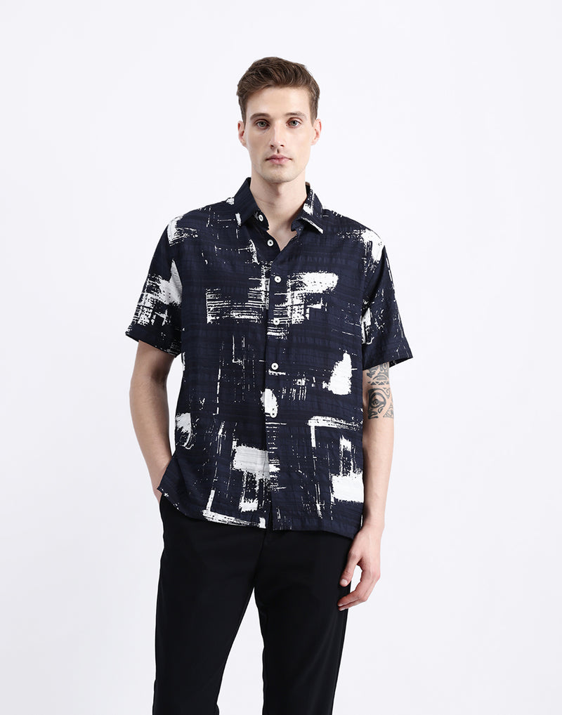 ABSTRACT PRINT HALF SLEEVES SHIRT