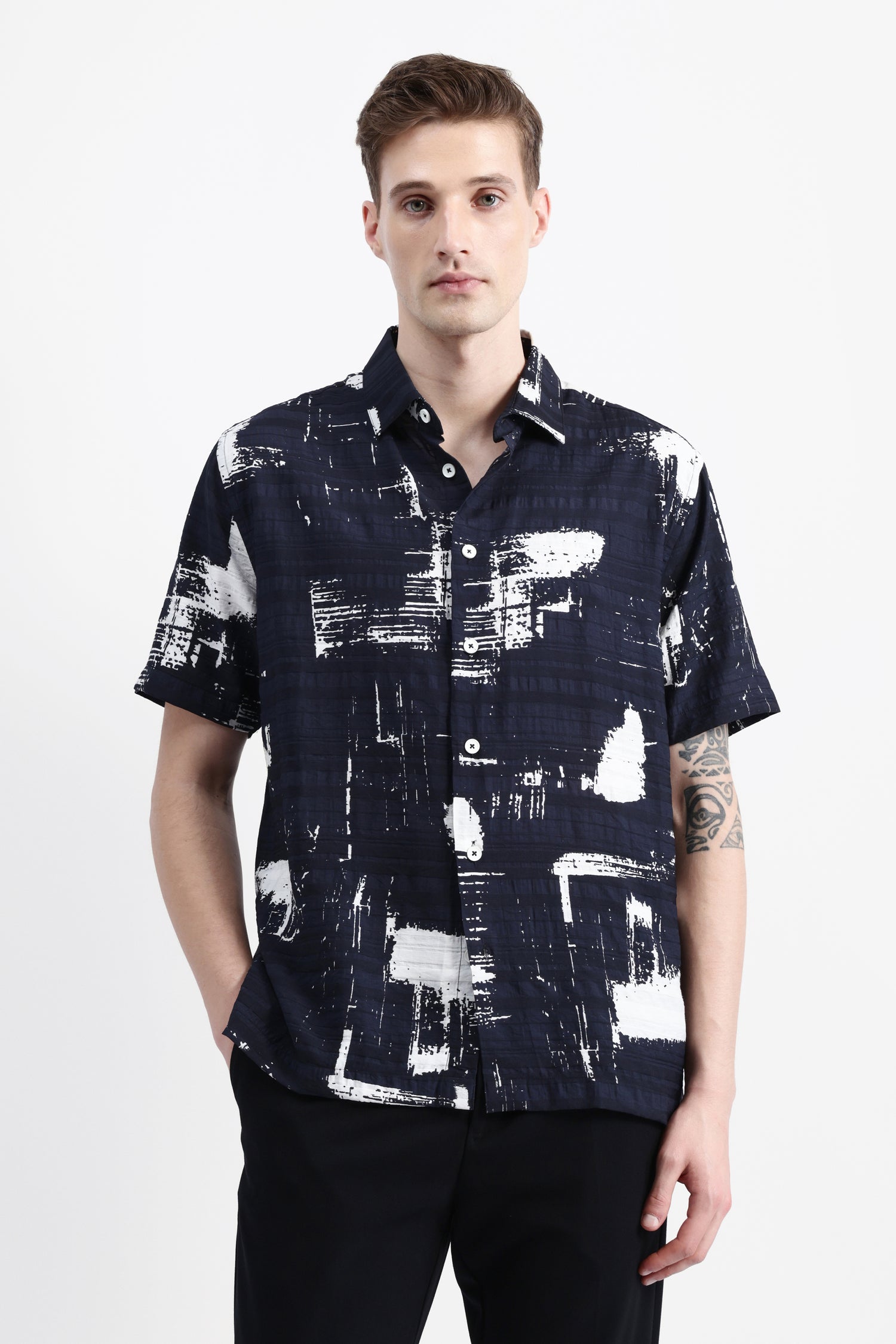 ABSTRACT PRINT HALF SLEEVES SHIRT