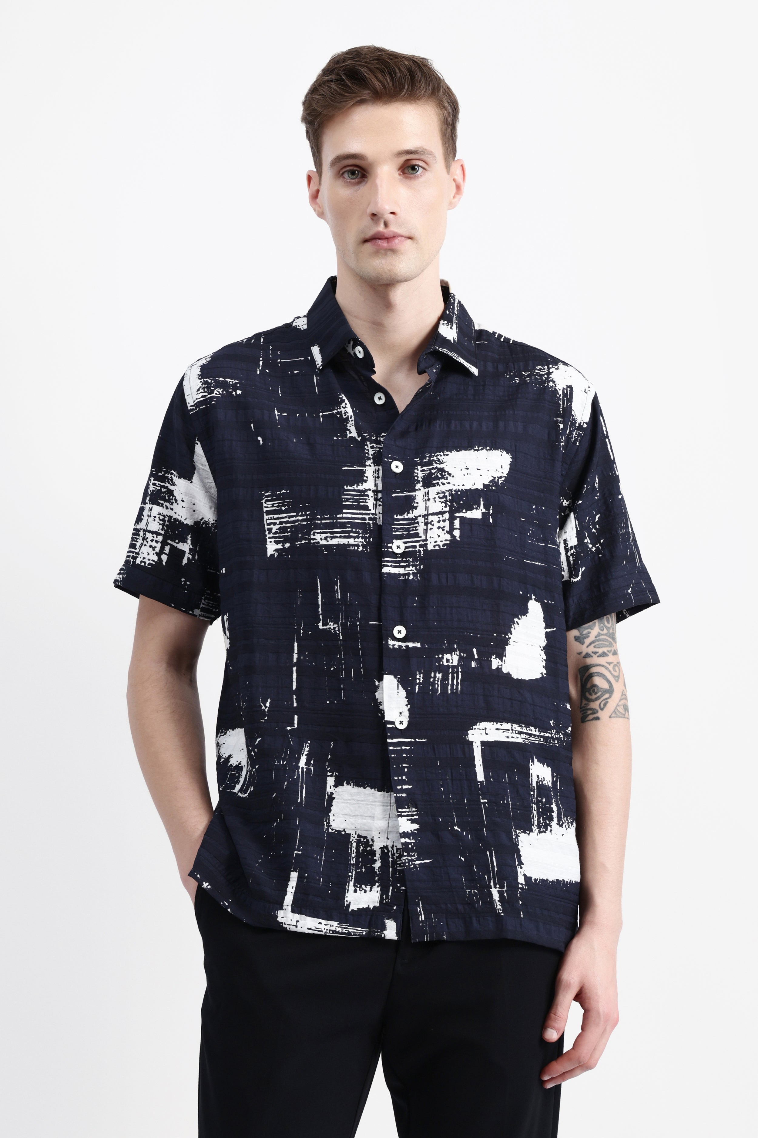 ABSTRACT PRINT HALF SLEEVES SHIRT