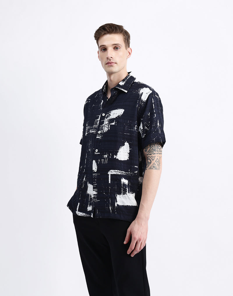 ABSTRACT PRINT HALF SLEEVES SHIRT