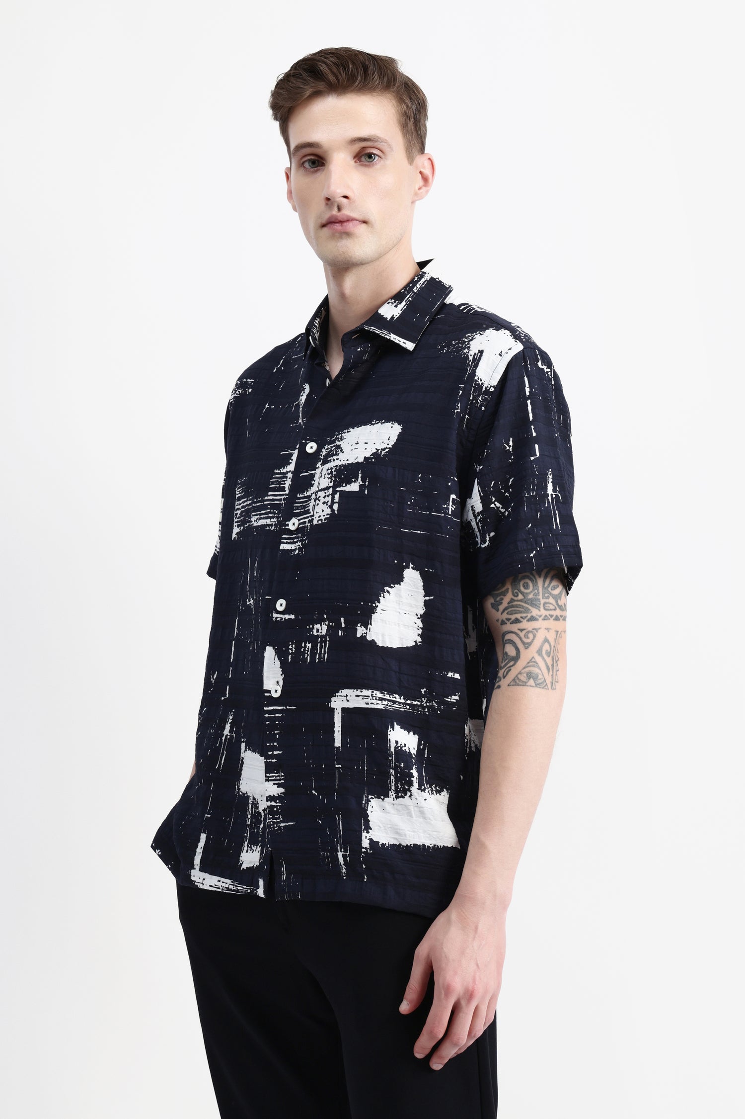 ABSTRACT PRINT HALF SLEEVES SHIRT