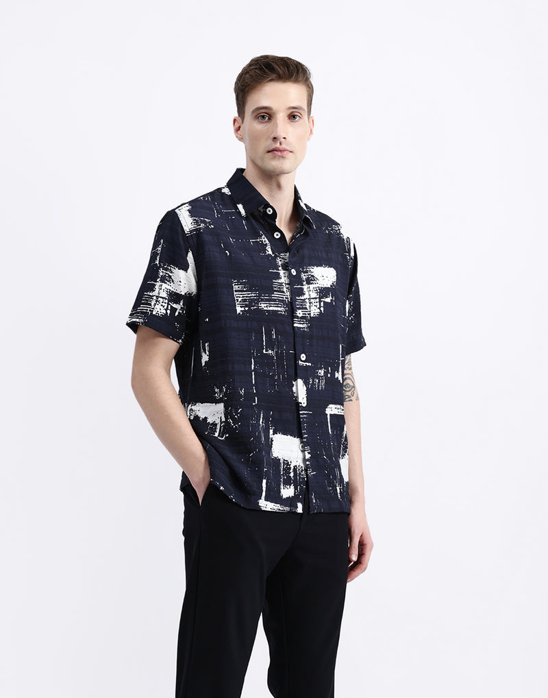 ABSTRACT PRINT HALF SLEEVES SHIRT