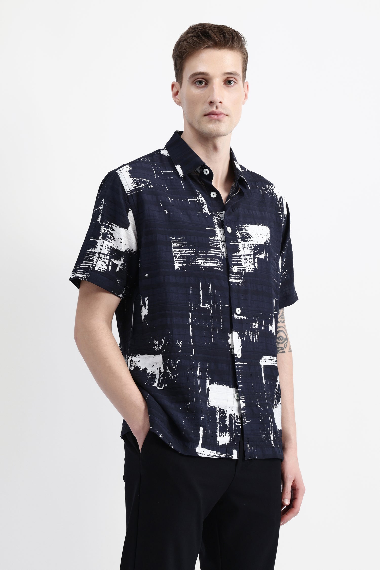 ABSTRACT PRINT HALF SLEEVES SHIRT