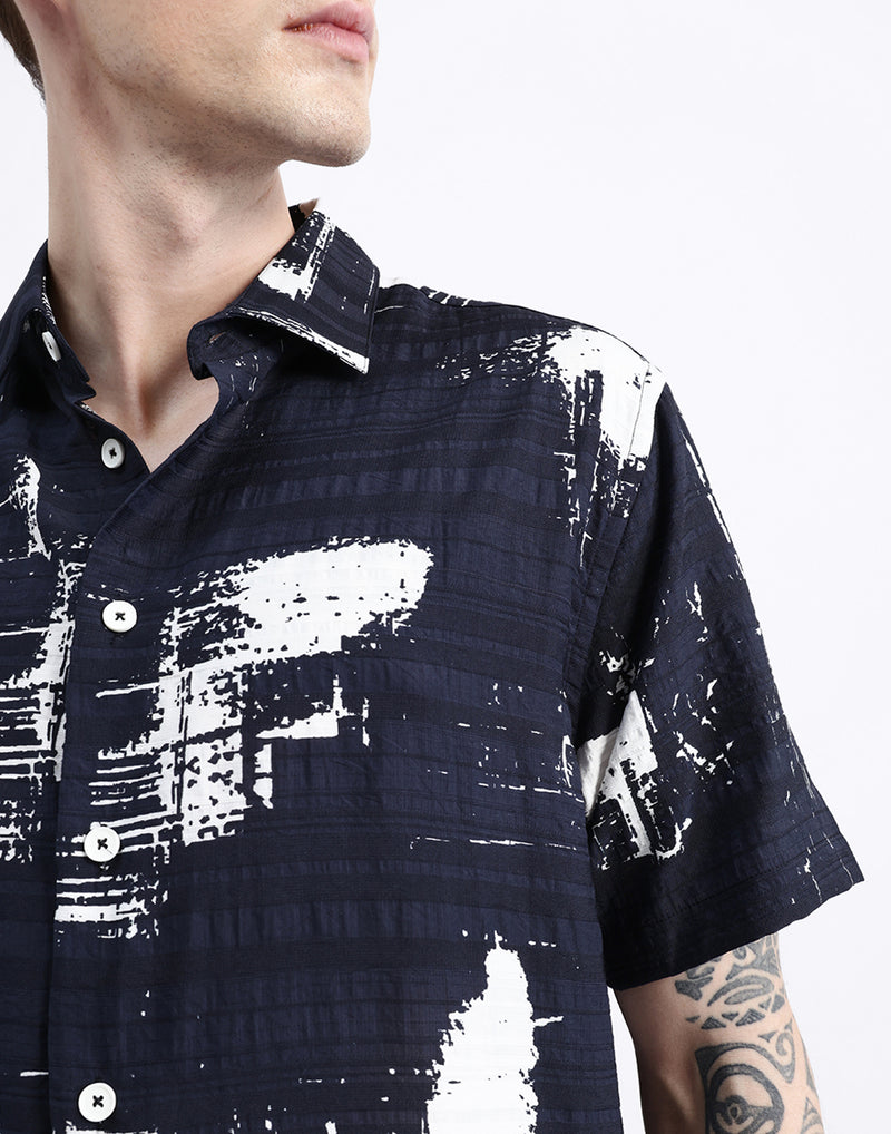 ABSTRACT PRINT HALF SLEEVES SHIRT