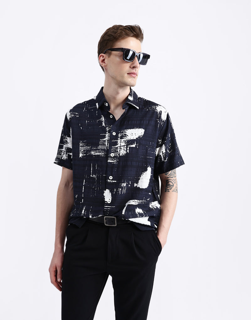 ABSTRACT PRINT HALF SLEEVES SHIRT