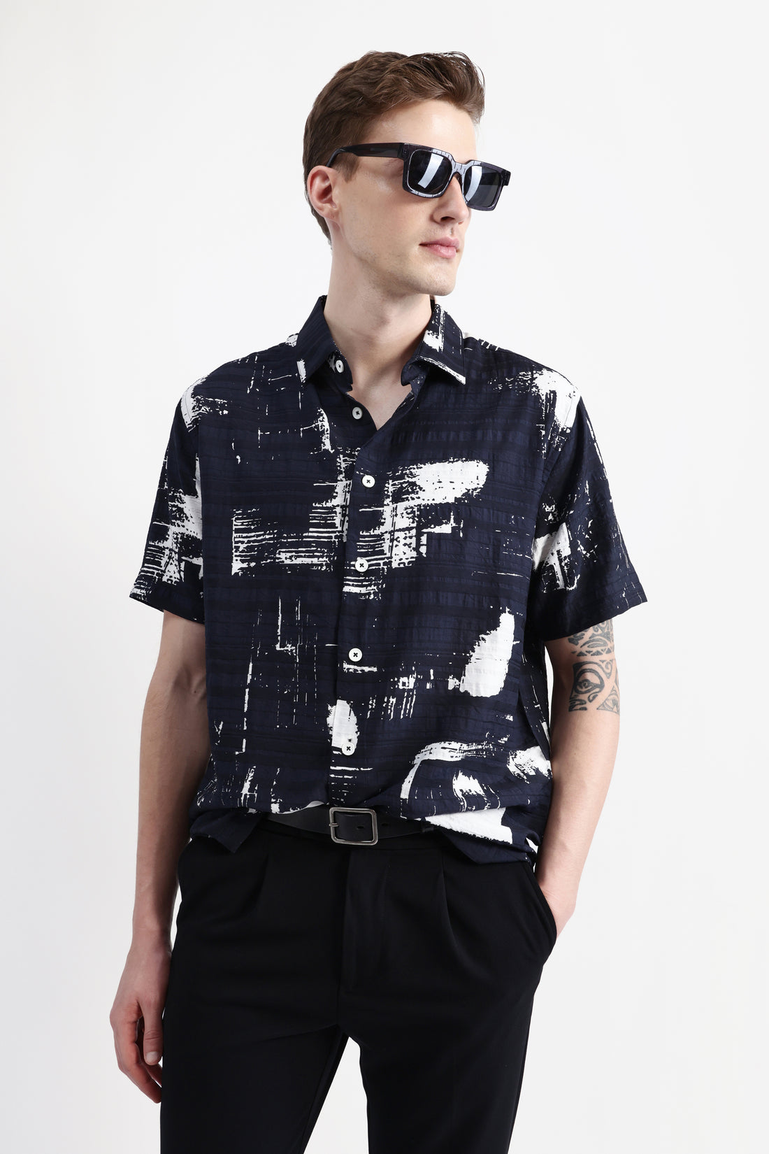 ABSTRACT PRINT HALF SLEEVES SHIRT