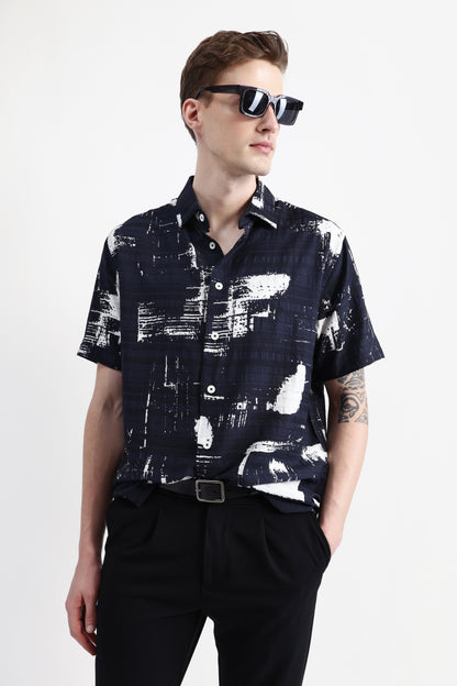 ABSTRACT PRINT HALF SLEEVES SHIRT