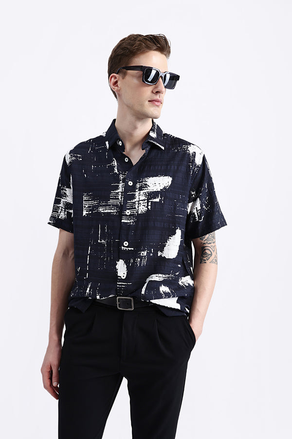 ABSTRACT PRINT HALF SLEEVES SHIRT