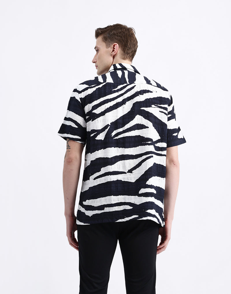 ABSTRACT PRINT HALF SLEEVE SHIRT