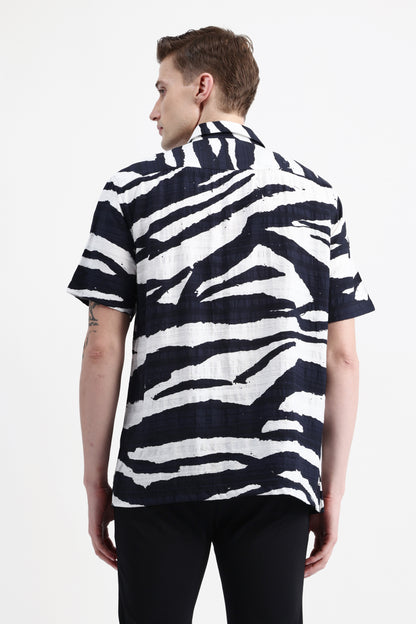 ABSTRACT PRINT HALF SLEEVE SHIRT