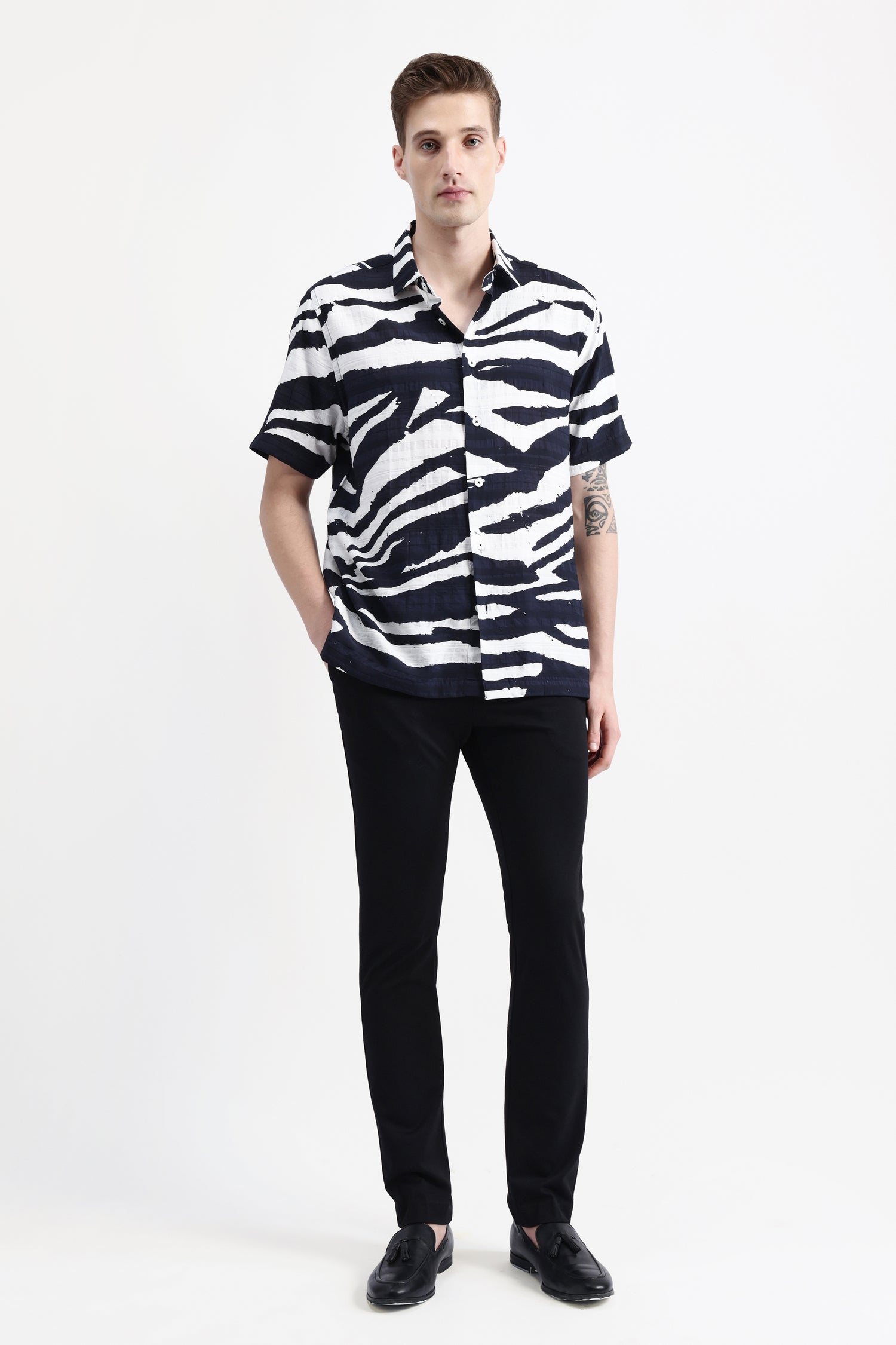 ABSTRACT PRINT HALF SLEEVE SHIRT