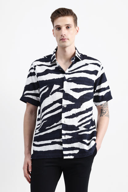 ABSTRACT PRINT HALF SLEEVE SHIRT