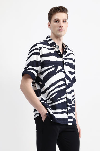 ABSTRACT PRINT HALF SLEEVE SHIRT