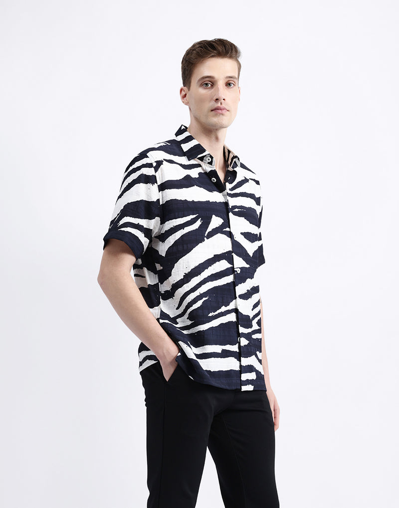 ABSTRACT PRINT HALF SLEEVE SHIRT