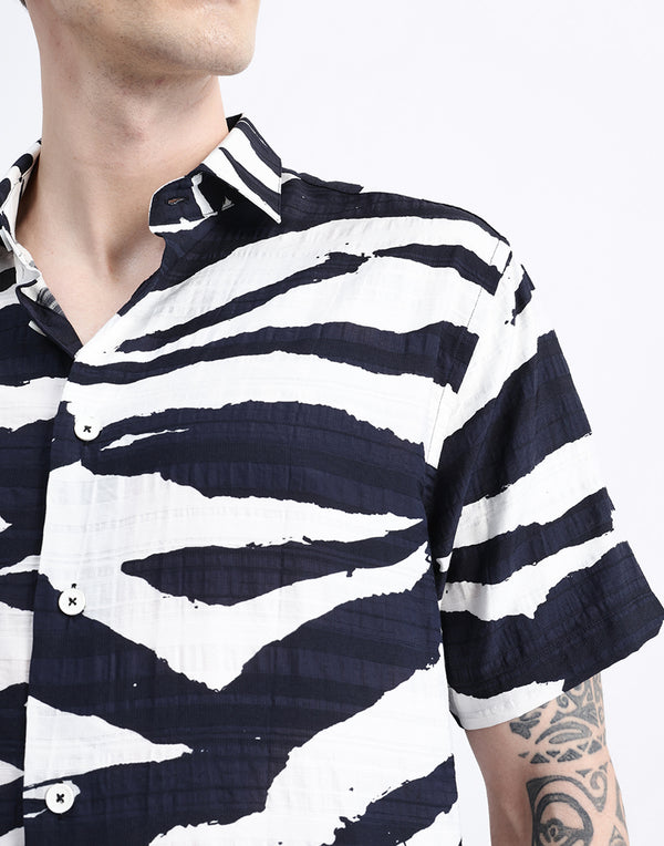 ABSTRACT PRINT HALF SLEEVE SHIRT