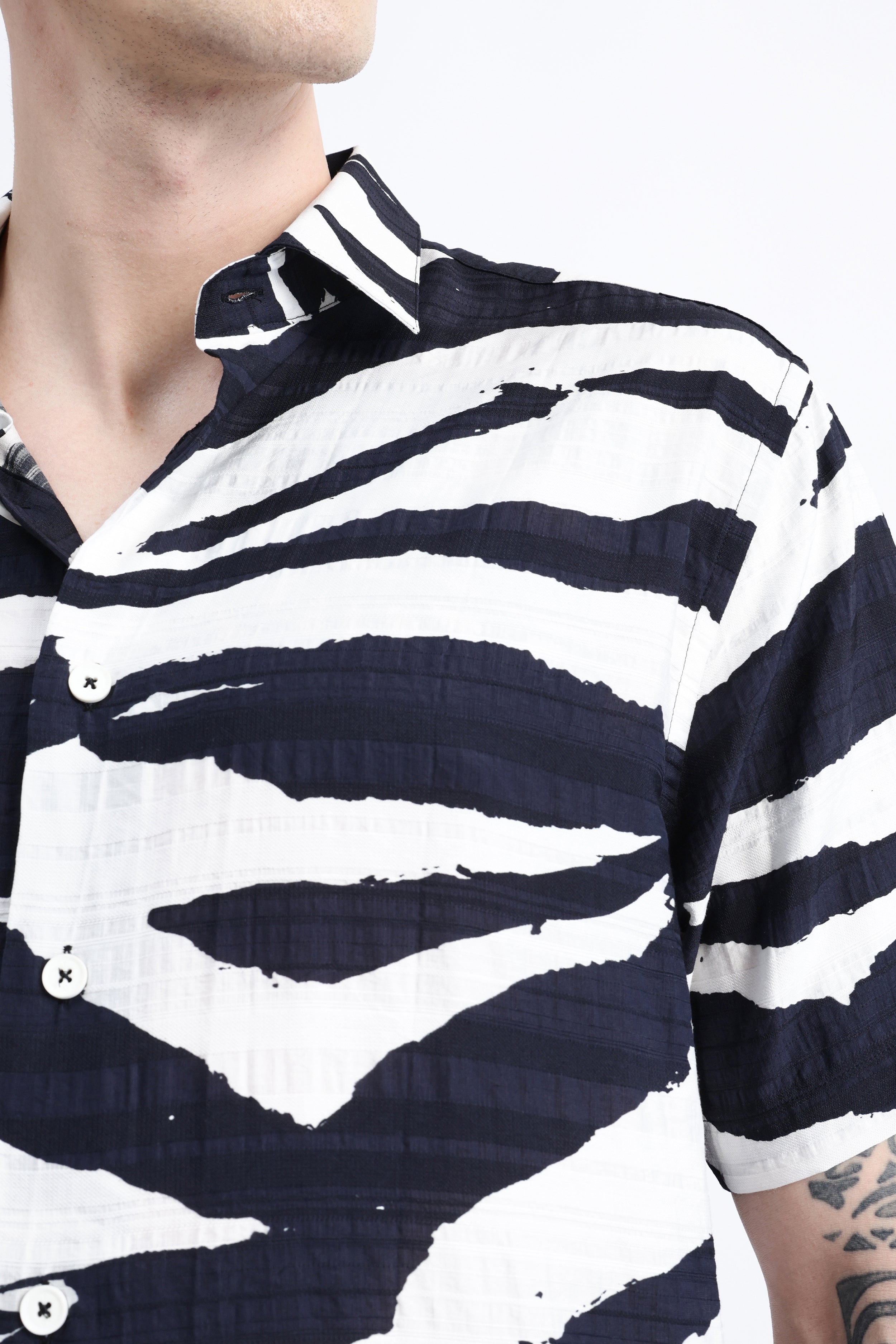 ABSTRACT PRINT HALF SLEEVE SHIRT