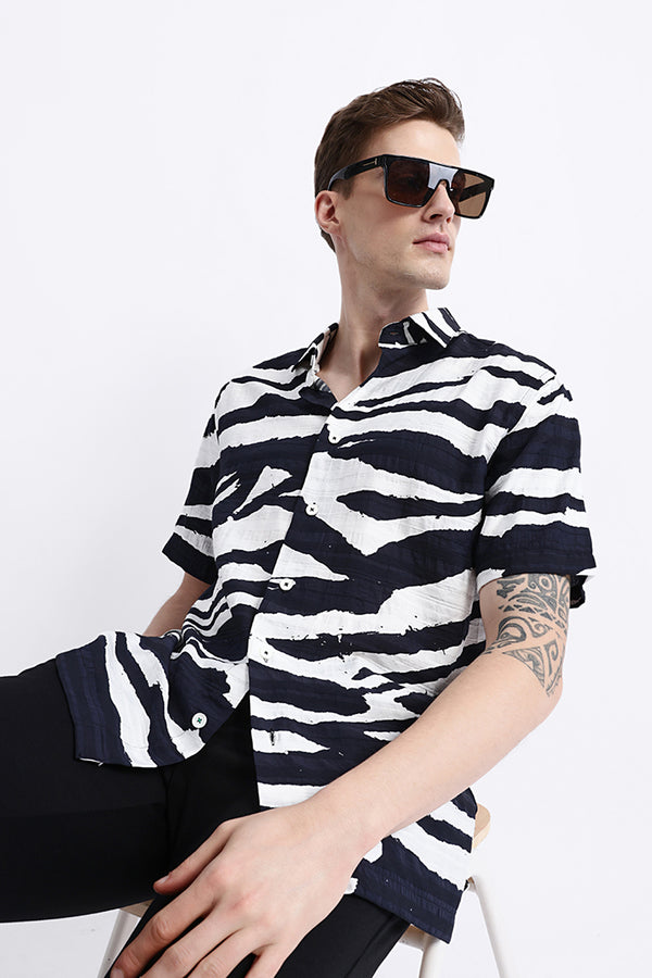 ABSTRACT PRINT HALF SLEEVE SHIRT