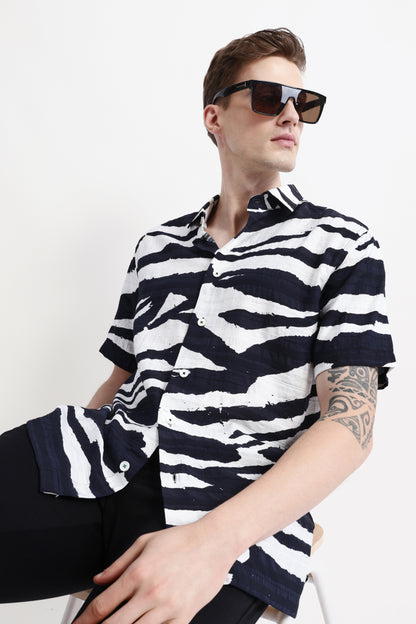 ABSTRACT PRINT HALF SLEEVE SHIRT