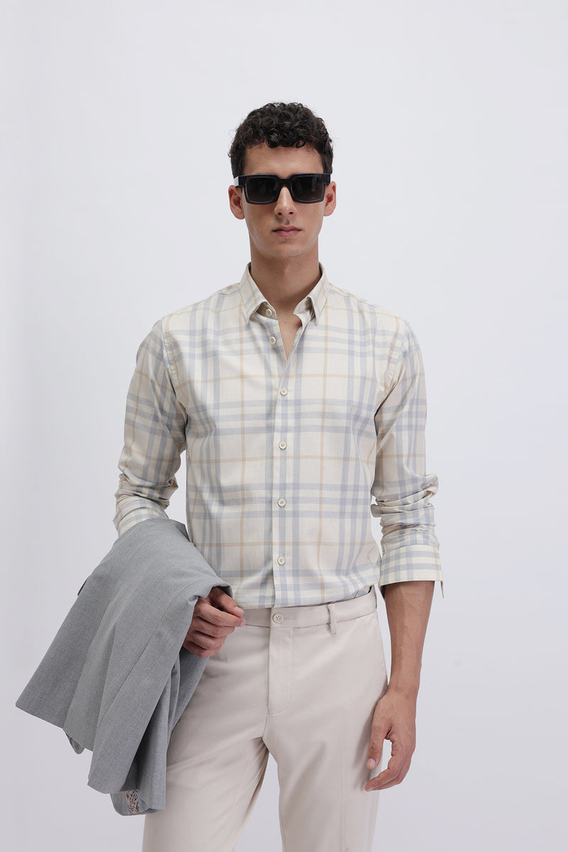 SLIM FIT CHECKERED SHIRT