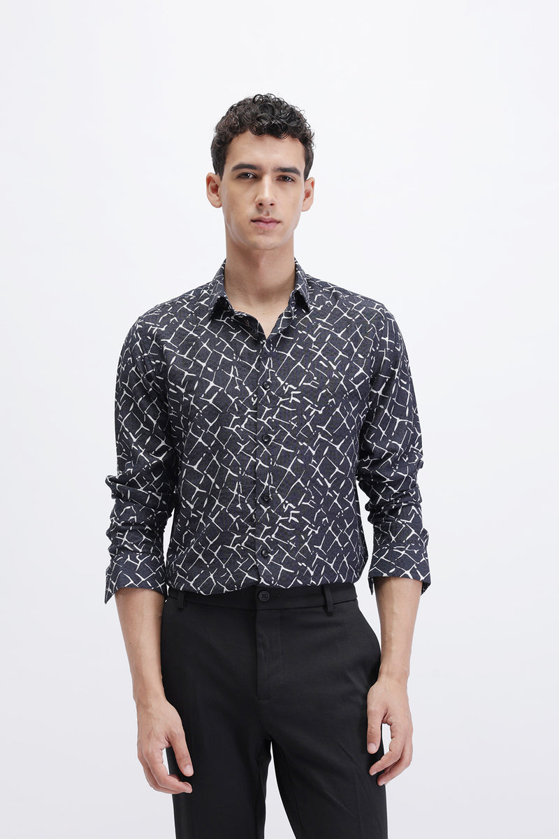 ABSTRACT PRINTED SLIM FIT SHIRT