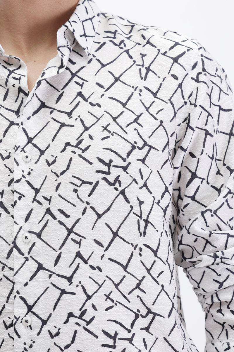 ABSTRACT PRINTED SLIM FIT SHIRT