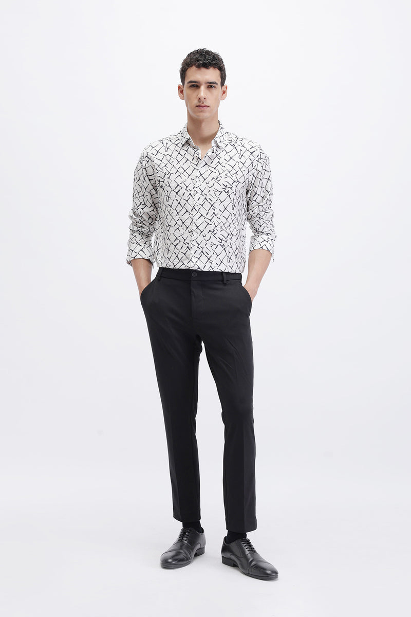 ABSTRACT PRINTED SLIM FIT SHIRT